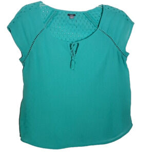 American Eagle Aerie Women's Sleeveless Tourquoise Eyelet Top Size Small